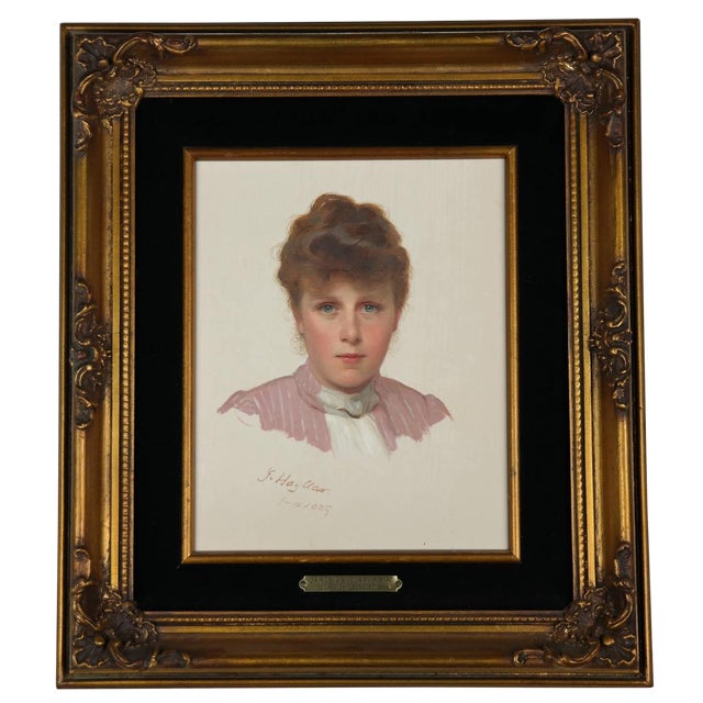 Late 19th Century Vintage "Portrait of a Young Woman" Painting by James Hayllar For Sale