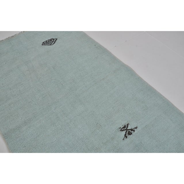 1950s Turqouise Vintage Hmep Rug For Sale - Image 5 of 9