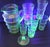 Antique Art Deco Dunbar Green Uranium Glass Pitcher 6 Tumblers Large 8pc Set For Sale - Image 4 of 18