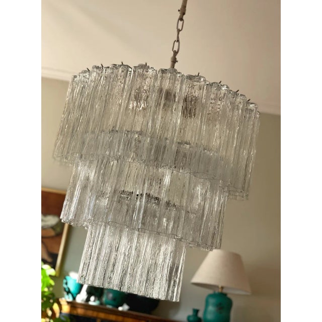 Mid-Century Modern Italian Mid-Century Style Murano Chandelier For Sale - Image 3 of 5