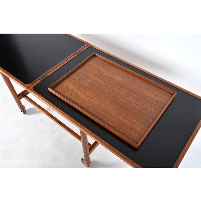 Teak Extending Serving Table Drinks Cart Trolley by Kurt Østervig for Jason Møbler, Denmark, 1960s For Sale - Image 11 of 18
