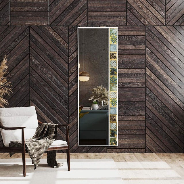 Aggie Handmade Natural Wood Framed Wall Mirror For Sale - Image 5 of 6