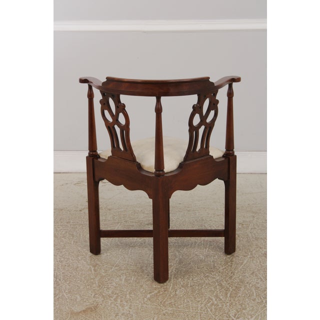 Hickory Chair Furniture Company Hickory Chair Company Chippendale Mahogany Corner Chair For Sale - Image 4 of 15