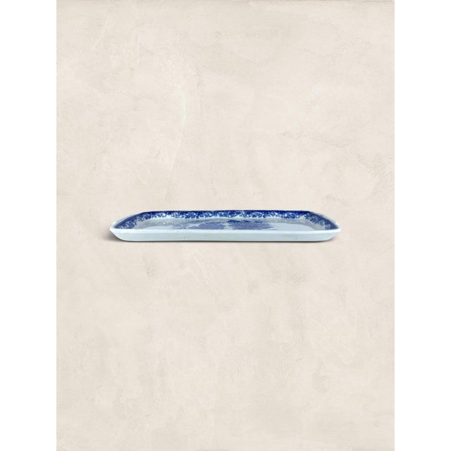 Antique English Blue & White Transferware Handled Serving Tray Johnson Brothers built their reputation on pottery that was...