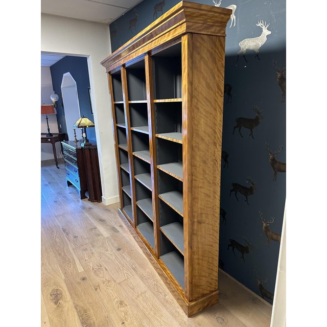 Large Satinwood Open Bookcase For Sale - Image 9 of 11