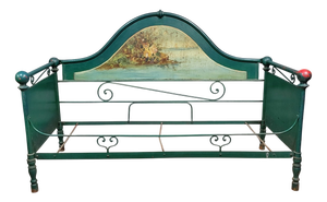 Napoleon III Venetian Day Bench in Cast Iron and Lacquered Sheet Metal