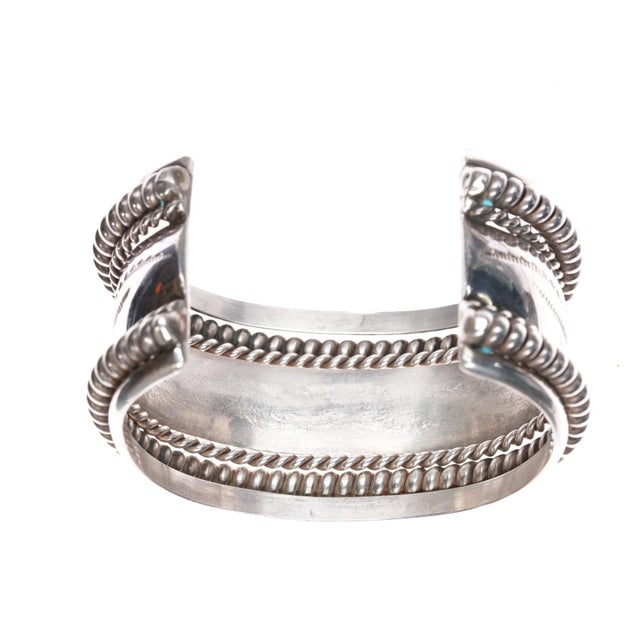 6 5/8" Tahe Heavy Sterling twisted wire wide band cuff bracelet For Sale In Austin - Image 6 of 10