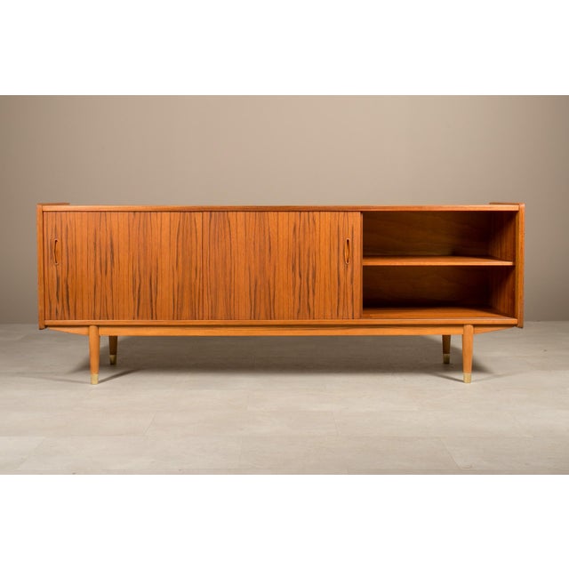 Brown Vintage Scandinavian Teak Sideboard by Nils Jonsson for P.S. Heggen, 1960s For Sale - Image 8 of 13