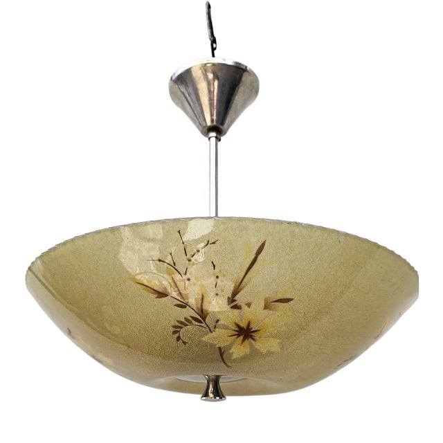 Pre-War Nickel-Plated Brass Pendant, 1920s For Sale