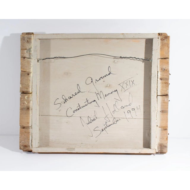 Yellow 1994 “Constructing Memory Xxix” Mixed Media Wall Assemblage Signed by Juliet Holland For Sale - Image 8 of 9