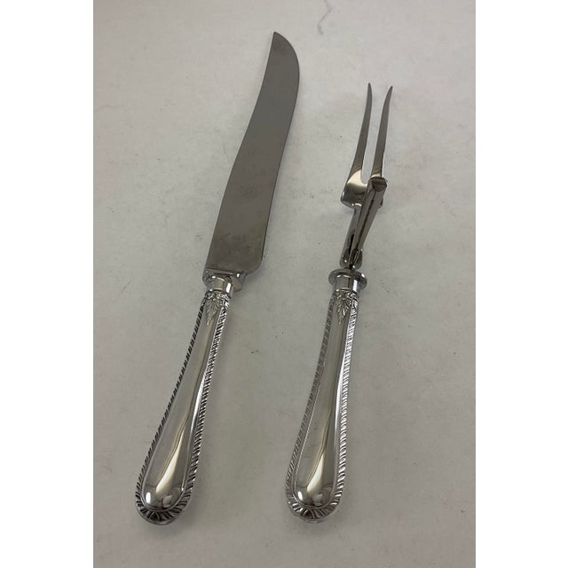 New 1980s Complete Cutlery Set for 12, Including Fish Eaters & Serving Pieces, Feather Edge - 134 PCS For Sale - Image 17 of 18