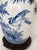 Vintage Chinese Blue & White Porcelain Ginger Jar With Birds & Bamboo, Wood Stand For Sale In Raleigh - Image 6 of 10