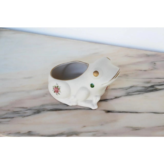 1970s Vintage Porcelain Hobnail Frog Planter in the Style of Jean Roger For Sale - Image 11 of 13