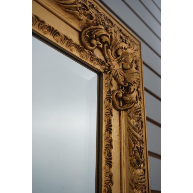 1960s Ja Olsen Square Ornate Gold Framed Mirror For Sale - Image 5 of 8