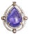1990s Large Pear-Shaped Tanzanite Dome Cocktail Ring with Diamonds, Size 6.75 For Sale