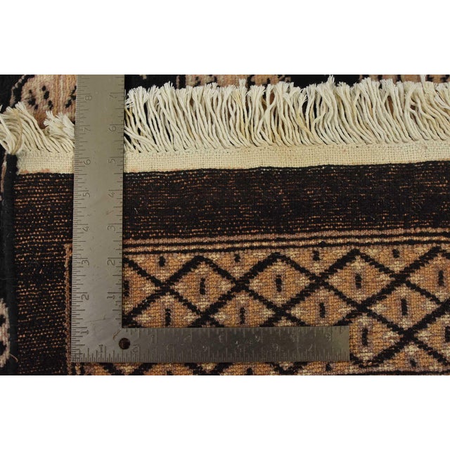 Bokhara Rug 9’1” X 12’1” Black Wool Tribal Hand-Knotted Oriental Carpet For Sale - Image 13 of 13