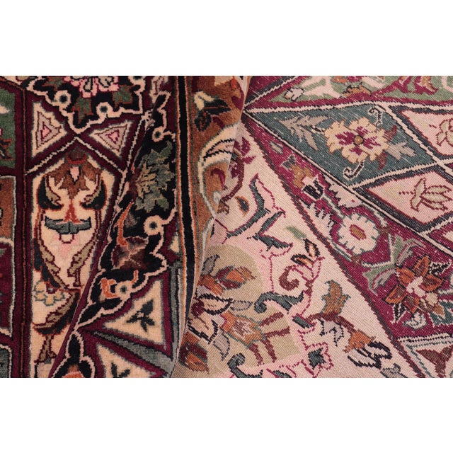 Textile Mughal Art Inspired Pak-Persian Red/Brown Wool Rug - 9'1'' X 13'3'' For Sale - Image 7 of 9