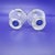 Glass Vintage Irice Japan Crackle Glass Salt and Pepper Shakers Clear Mid Century Set For Sale - Image 7 of 10