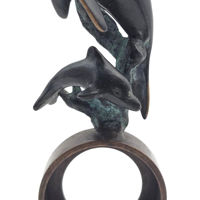 Modernist Bronze Dolphin Sculpture on Marble Base, 8" For Sale - Image 12 of 14