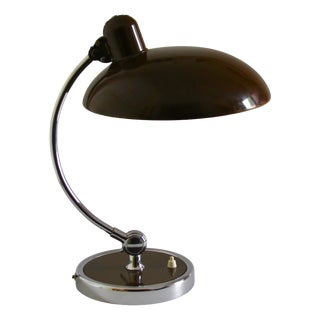 German Bauhaus Model 6631 Brown Metal Desk Lamp by Christian Dell for Kaiser Idell, 1950s For Sale