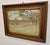 Framed Antique 1920’s Watercolor Landscape Painting, wood frame with bronze egg and dart design