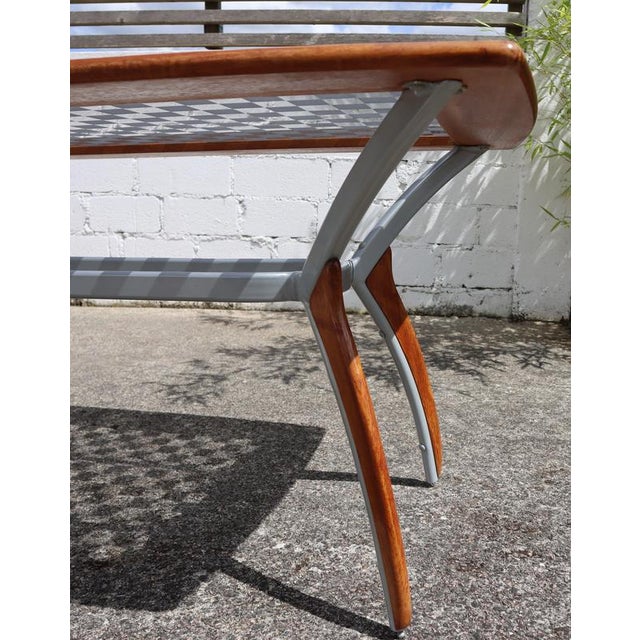 Vintage Italian Glass-Wood and Metal Dining Table For Sale - Image 13 of 18
