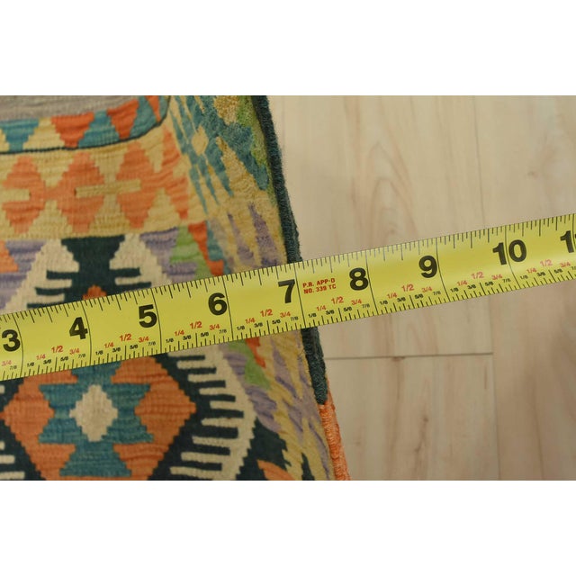 Kilim Rug 4'3'' X 5'9'' Multicolor Wool Handwoven Oriental Carpet For Sale - Image 10 of 12