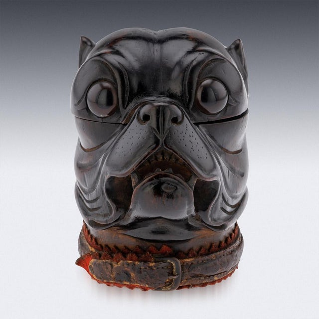 19th Century Victorian Tree of Life Bulldog Inkwell, 1860 For Sale - Image 5 of 18
