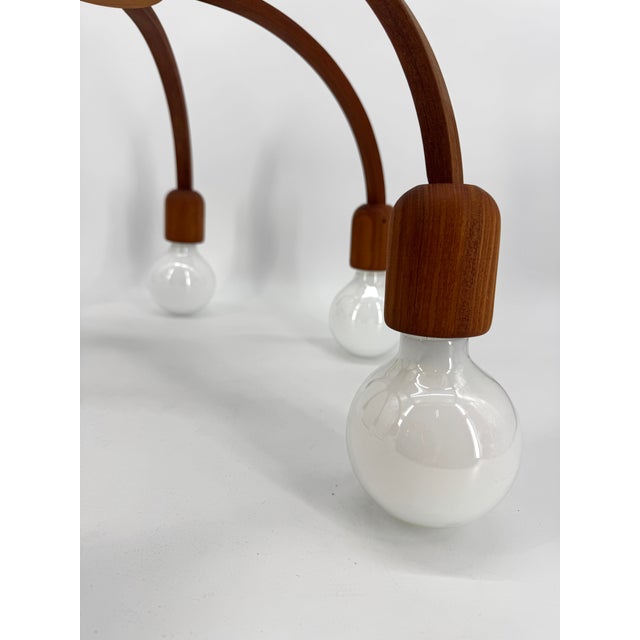 Six-Light Ceiling Lamp in Teak from Domus, 1960s For Sale - Image 11 of 13