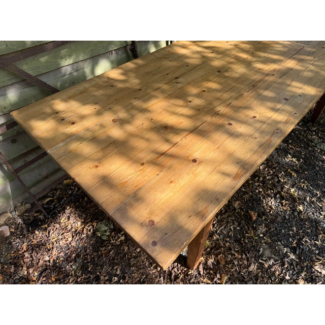 Wood Large Farmhouse Dining Table in Pine, 1955 For Sale - Image 7 of 12