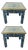 Boho Chic Style Moroccan Blue & Silver Rectangular Side or End Table, Pair For Sale