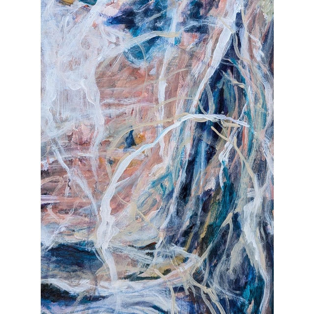 2020s Kristi Haines Herman “Force: My Words Coming Back At Me” Contemporary Gestural Blue Abstract Painting, 2023 For Sale - Image 5 of 10