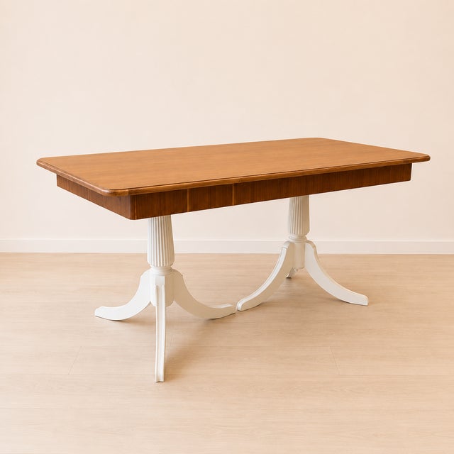 Mid-Century Modern Vintage Teak Dining Table, Spain, 1950s For Sale - Image 3 of 7