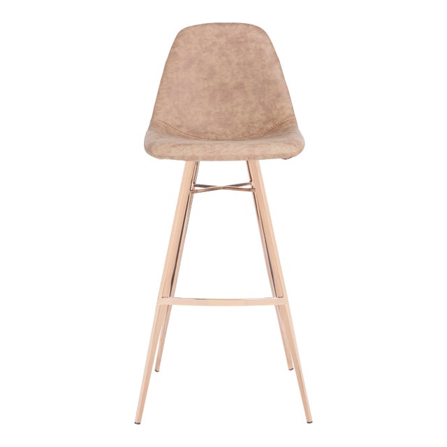 Modern Barstool in Brown & Copper For Sale