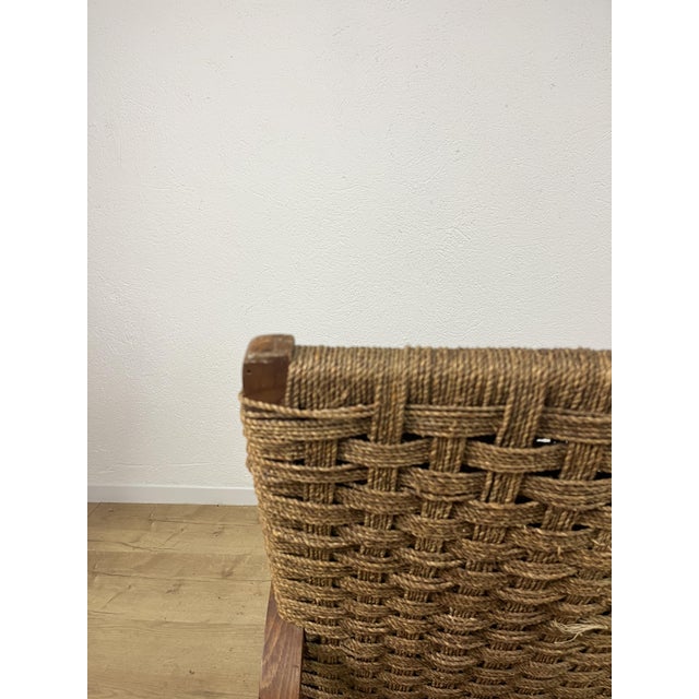 Curved Wood and Woven Rope Sofa Bench by Augusto Romano, 1940s For Sale - Image 6 of 9