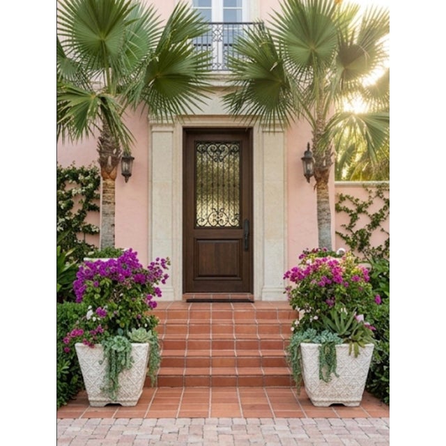 Vintage Pair of Square Lattice Cast Stone Planters For Sale - Image 12 of 12