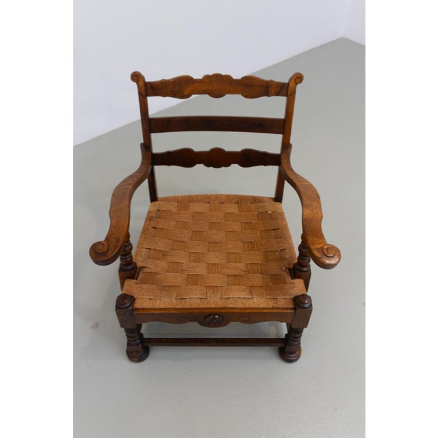 Danish Art Nouveau Lounge Chair in Oak and Papercord, 1930s. Lovely country style low armchair made in Denmark in the...