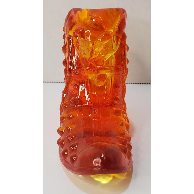 1960s 1960s Fenton Cathead Hobnail Tangerine Slipper Catchall For Sale - Image 5 of 8