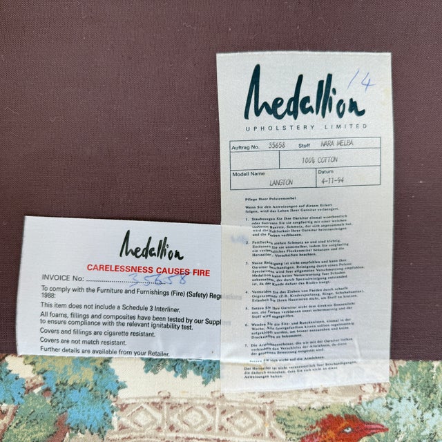 Beige Vintage Medallion Three-Seater Sofa For Sale - Image 8 of 15