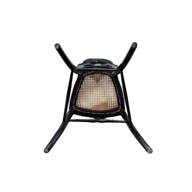 Paper Mache and Lacquer Chair With Gilded Design, 19th Century For Sale - Image 6 of 7