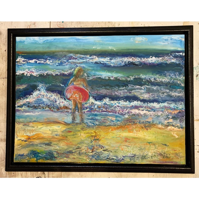 Waves, Oil Painting, Framed, One-of-a-Kind Arts, by Van Ness For Sale - Image 4 of 13
