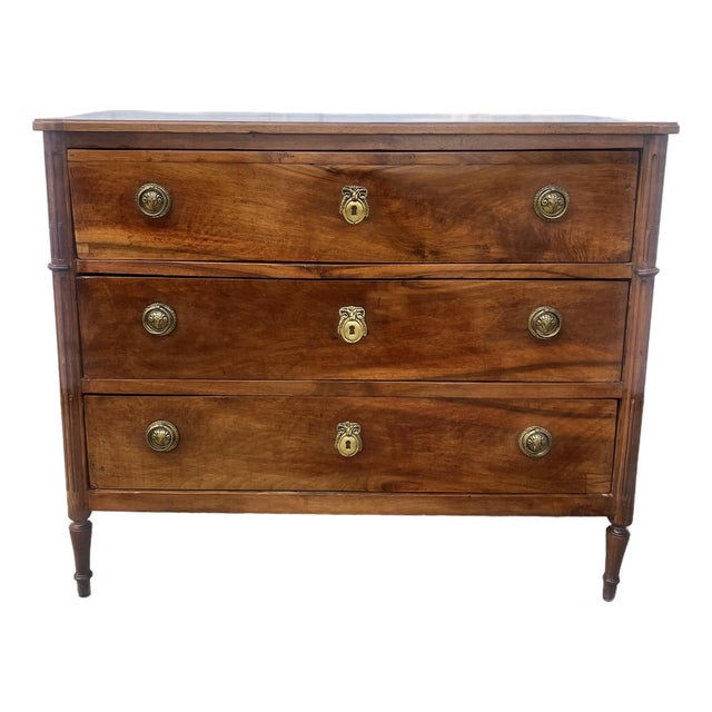 French 18th Century Louis XVI Walnut Chest of Drawers For Sale