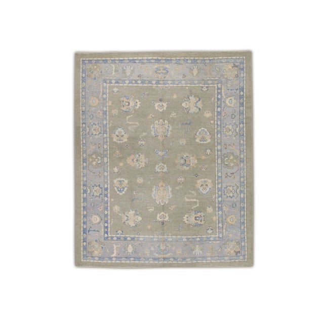 Textile Modern Turkish Oushak Rug 8'5" x 9'10" For Sale - Image 7 of 7