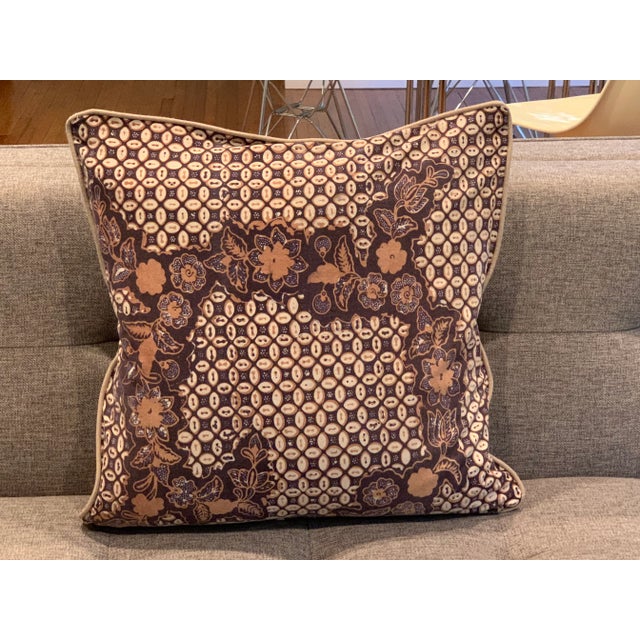 This is one of 4 designs of pillows, newly constructed from vintage Indonesian Batik sarong fabric from the 1960s. The...