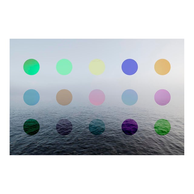 Photography Seascape Art Print With Contemporary Colourful Dots by Angela Cameron For Sale