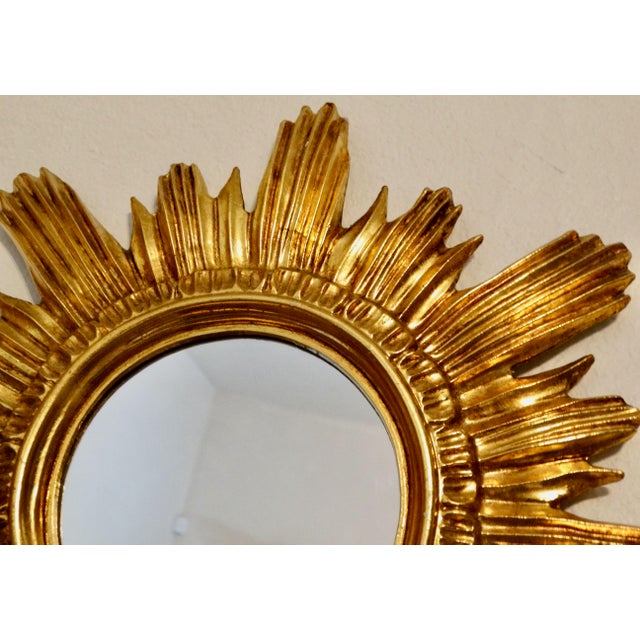Vintage Italian Gilt Sunburst Mirror For Sale - Image 6 of 14