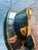 1970s 1970s Mid Century Modern Castillo Taxco Abstract Fish Footed Siver Plated Bowl With Malachite & Azurite Inlay For Sale - Image 5 of 14