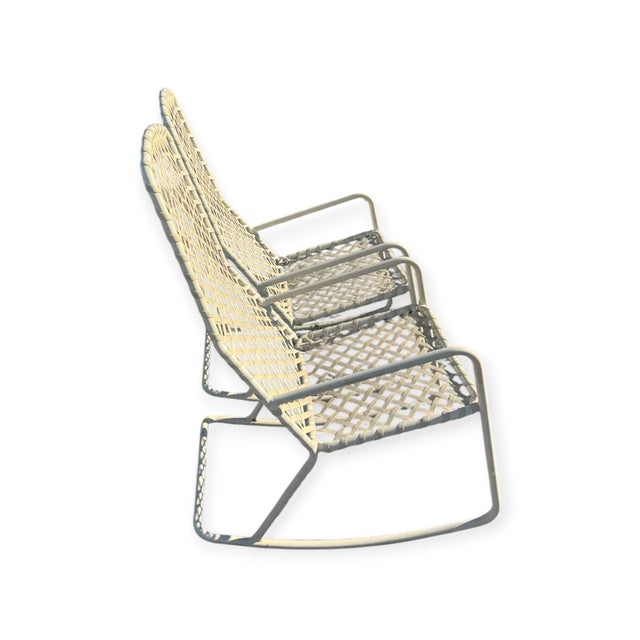 Cream Two Brown Jordan Matching Outdoor Rockers For Sale - Image 8 of 8