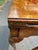 Wood Antique George 11 Burl Wood Leather Top Games Table For Sale - Image 7 of 12