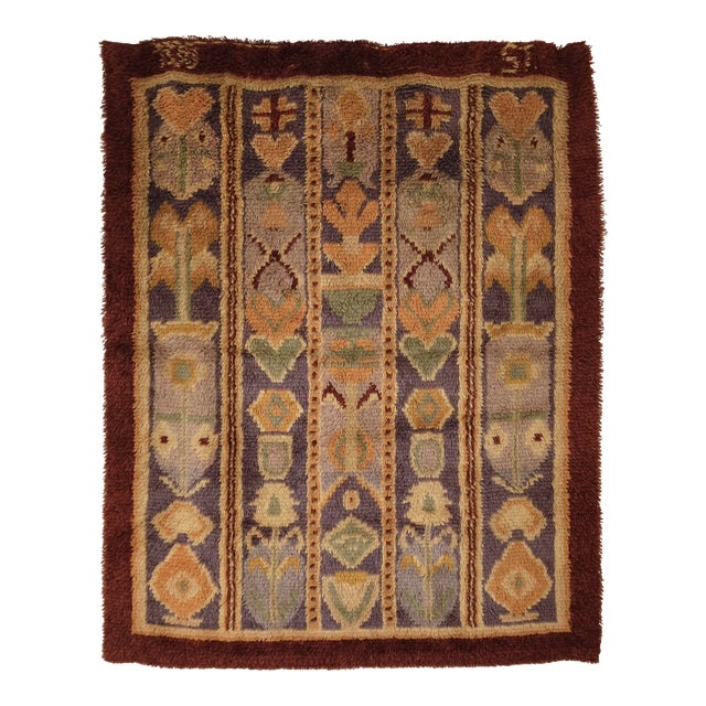 1930s Large Finnish Mid-Century Rya Tapestry For Sale